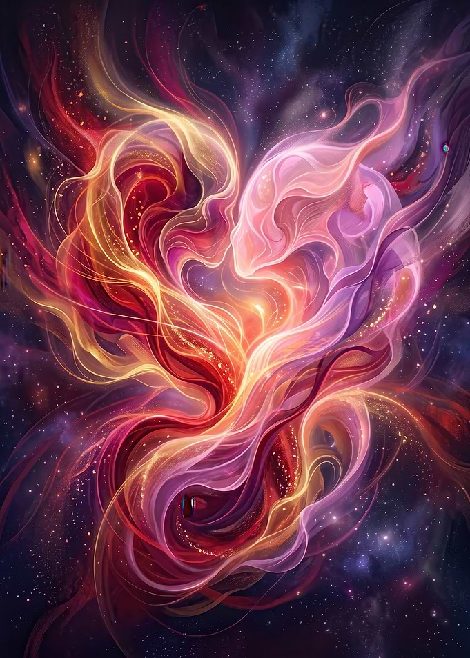 Abstract Cosmic Heart Nebula