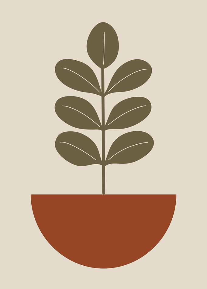 Minimalist Potted Plant Illustration