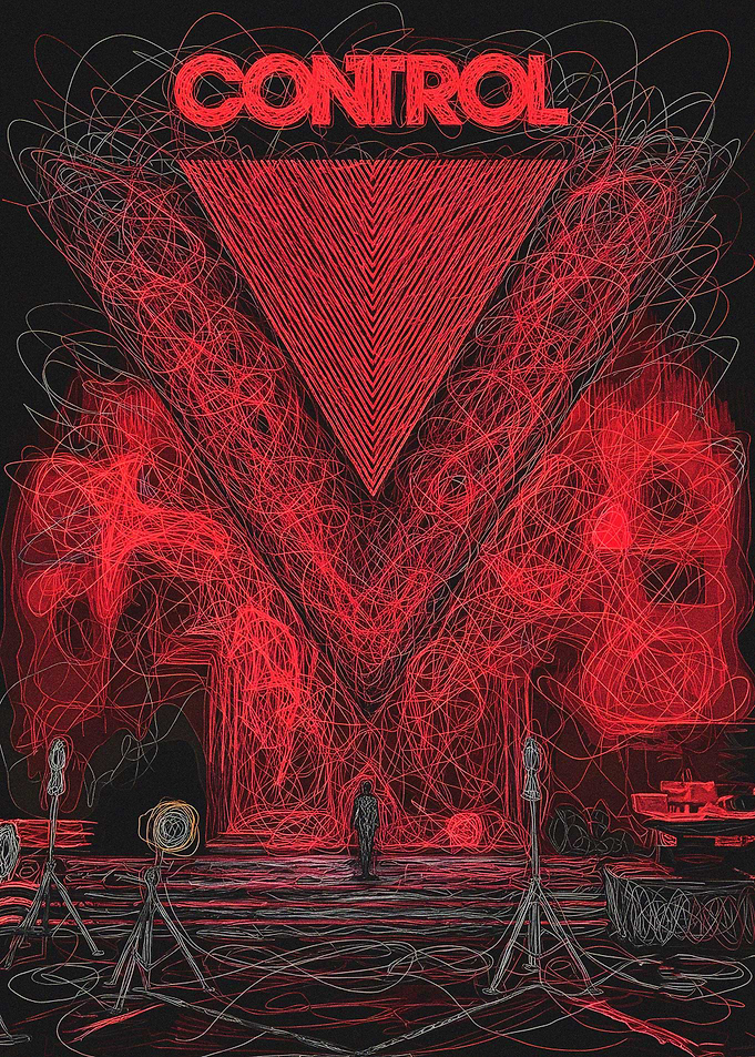 Control Video Game Scribble Art Poster