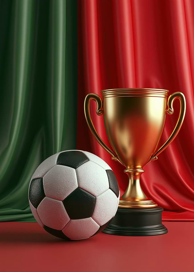 Portugal Soccer Championship Trophy and Ball