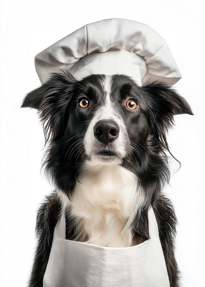 Border Collie Chef in Apron