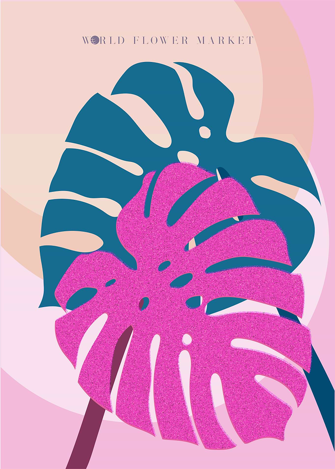 World Flower Market Monstera Leaf Art