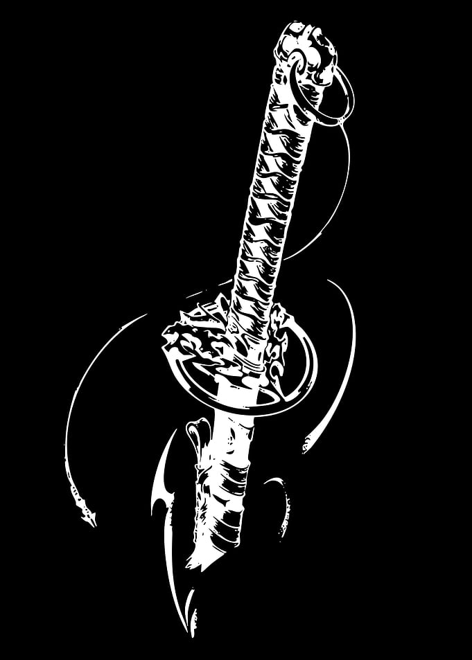 Minimalist Katana Hilt Illustration