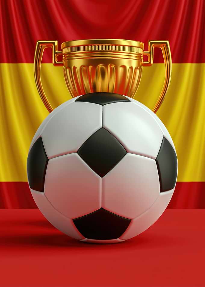 Spanish Soccer Championship Trophy and Ball