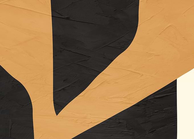 Abstract Black and Tan Shapes