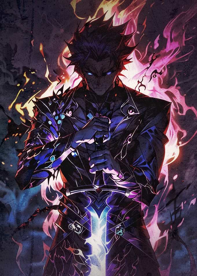 Anime Warrior with Glowing Sword