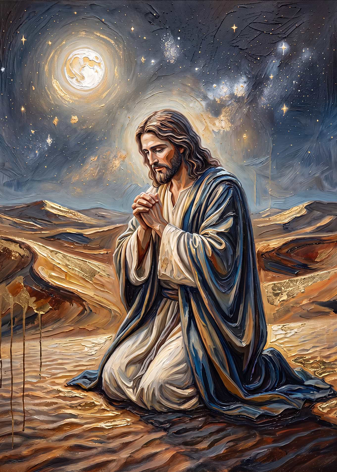 Jesus Praying in the Desert