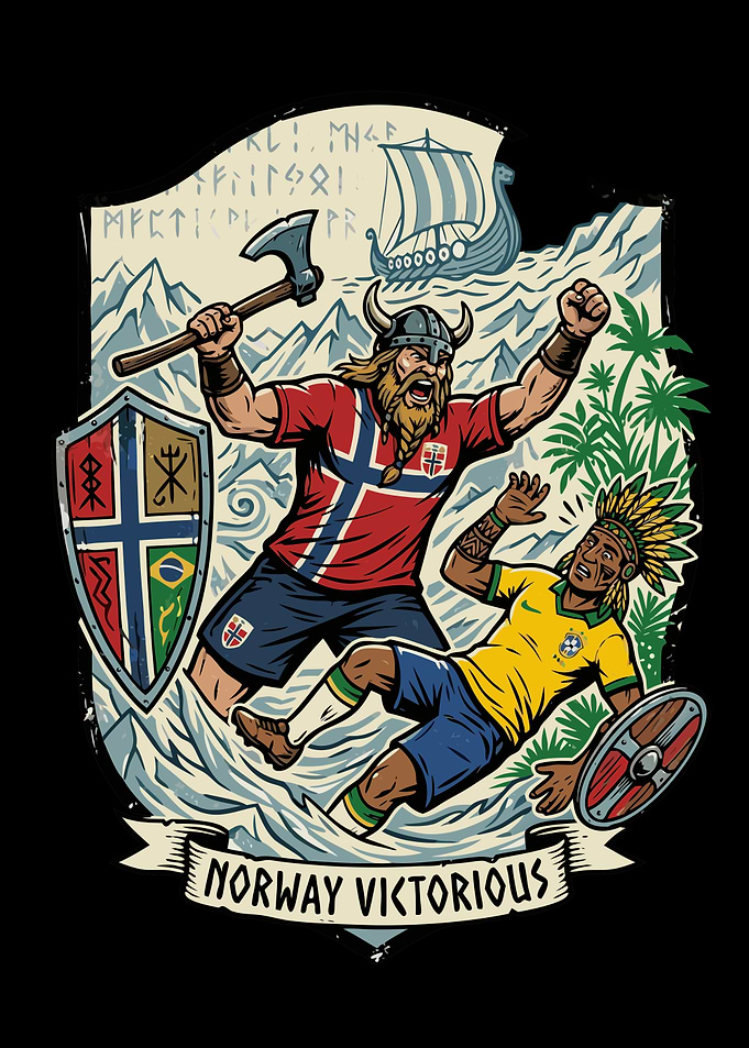 Norway Victorious Viking Soccer Illustration