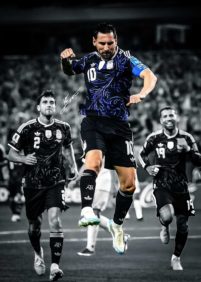Lionel Messi Celebrating Goal for Argentina
