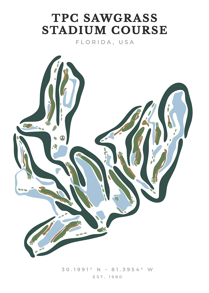 TPC Sawgrass Stadium Course Map Print