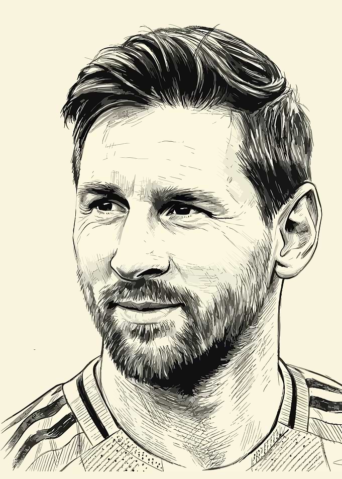 Lionel Messi Portrait Sketch