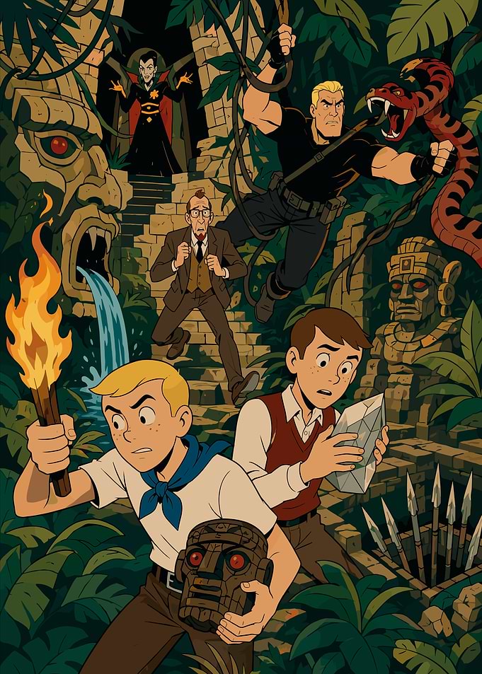 Jonny Quest Jungle Adventure Illustration