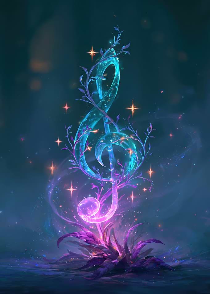 Magical Glowing Treble Clef Plant