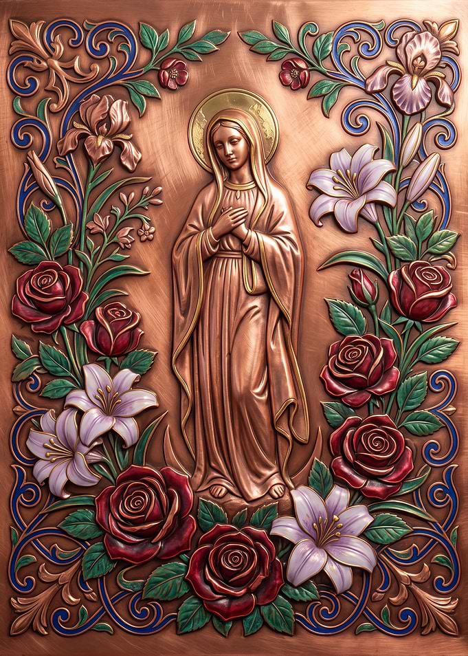Copper Relief of Virgin Mary