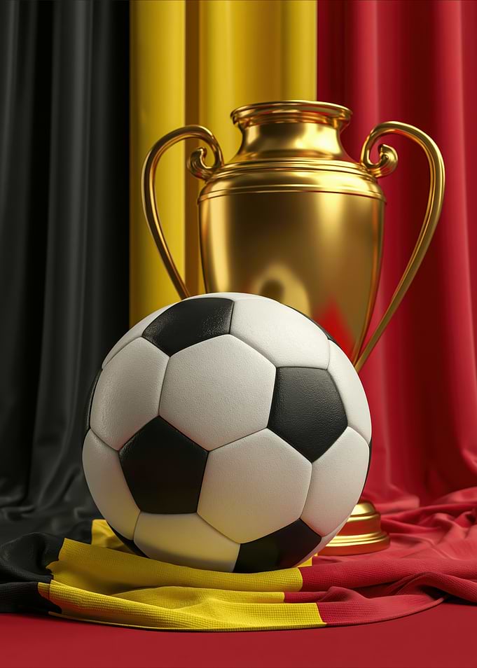 Belgium Soccer Championship Trophy and Ball