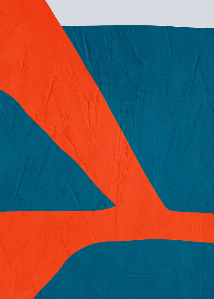 Abstract Orange and Blue Geometric Art