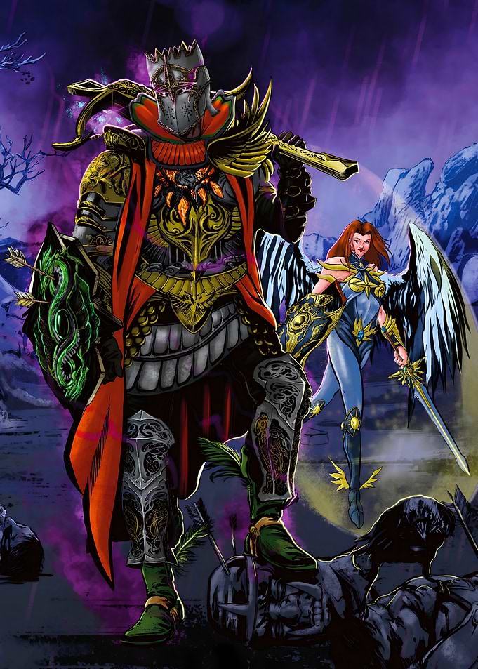 Fantasy Knight and Angelic Warrior