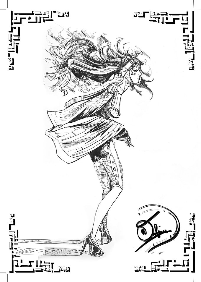 Tolgia no.3 : Elegant Woman in Motion Sketch