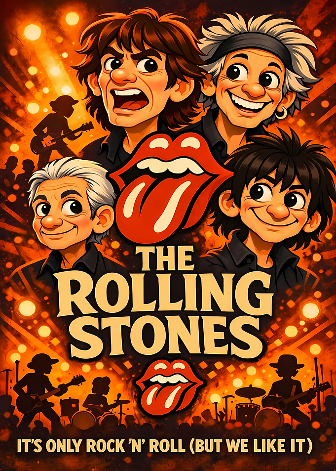 The Rolling Stones Cartoon Poster