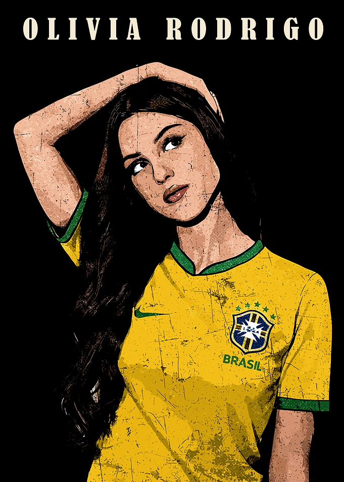 Olivia Rodrigo Brazil Soccer Jersey Poster