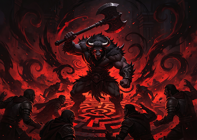 Minotaur Warrior in Labyrinth Battle