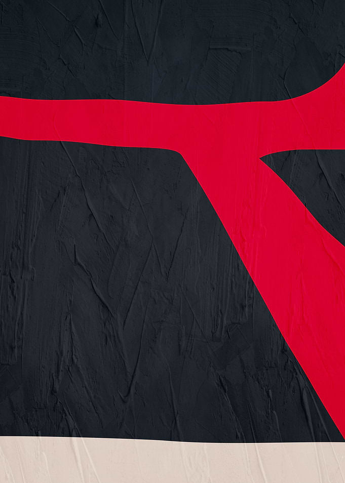 Abstract Red and Black Minimalist Art
