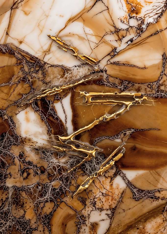 Golden Veins – Luxury Marble Abstract – Abstract Porcelain #26