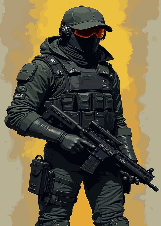 Tactical Soldier in Combat Gear
