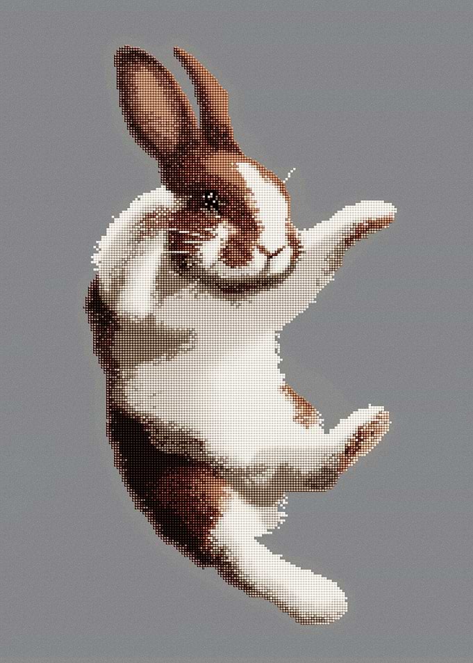 Pixel Art Jumping Rabbit