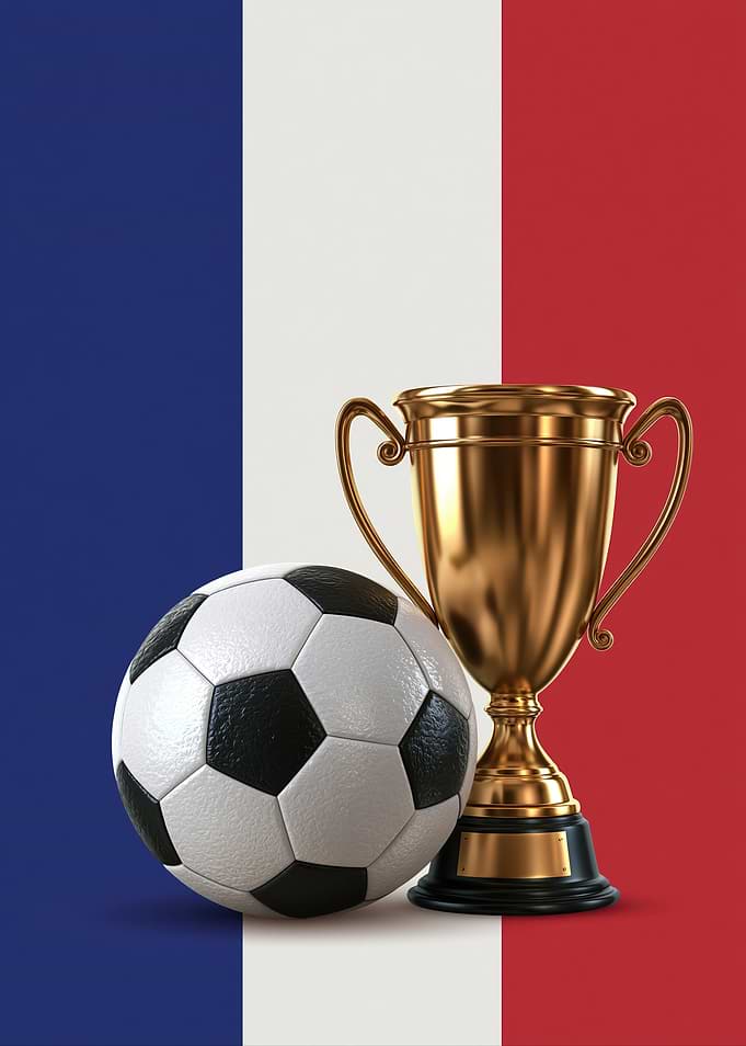 France Soccer Championship Trophy and Ball