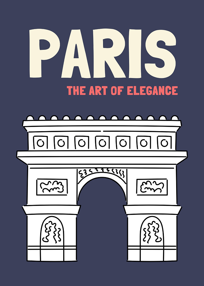 Paris Arc de Triomphe Minimalist Poster