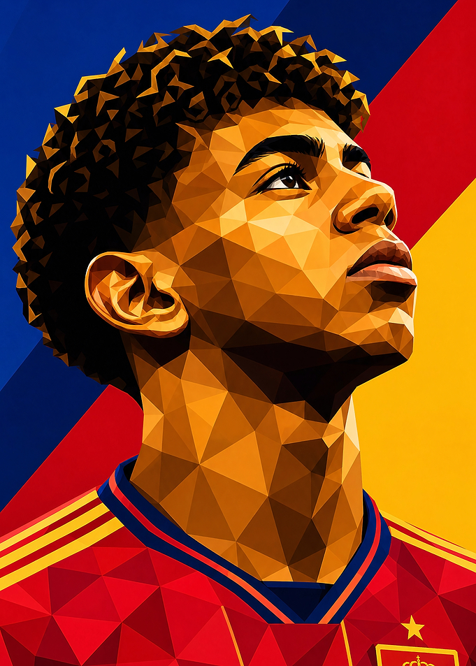 Lamine Yamal Low Poly Portrait