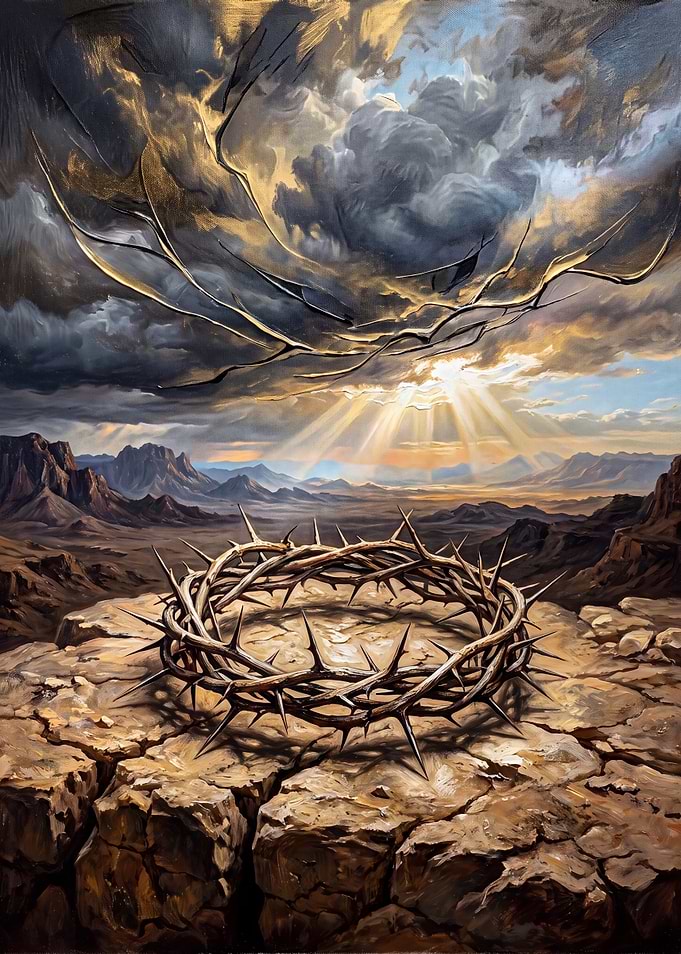 Crown of Thorns on Rocky Landscape