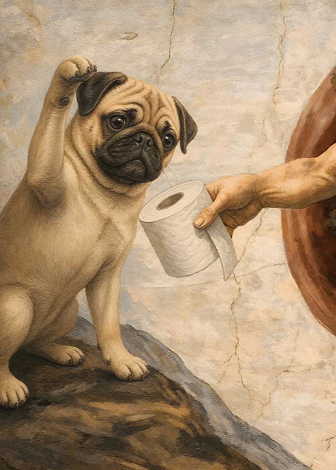 The Creation of Pug Toilet Paper