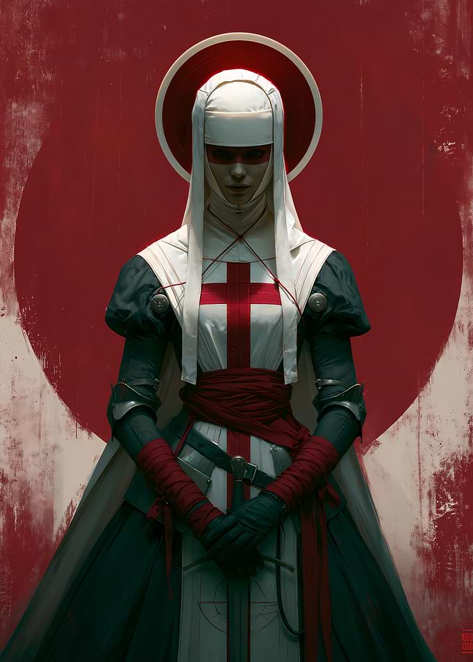 Warrior Nun with Red Cross