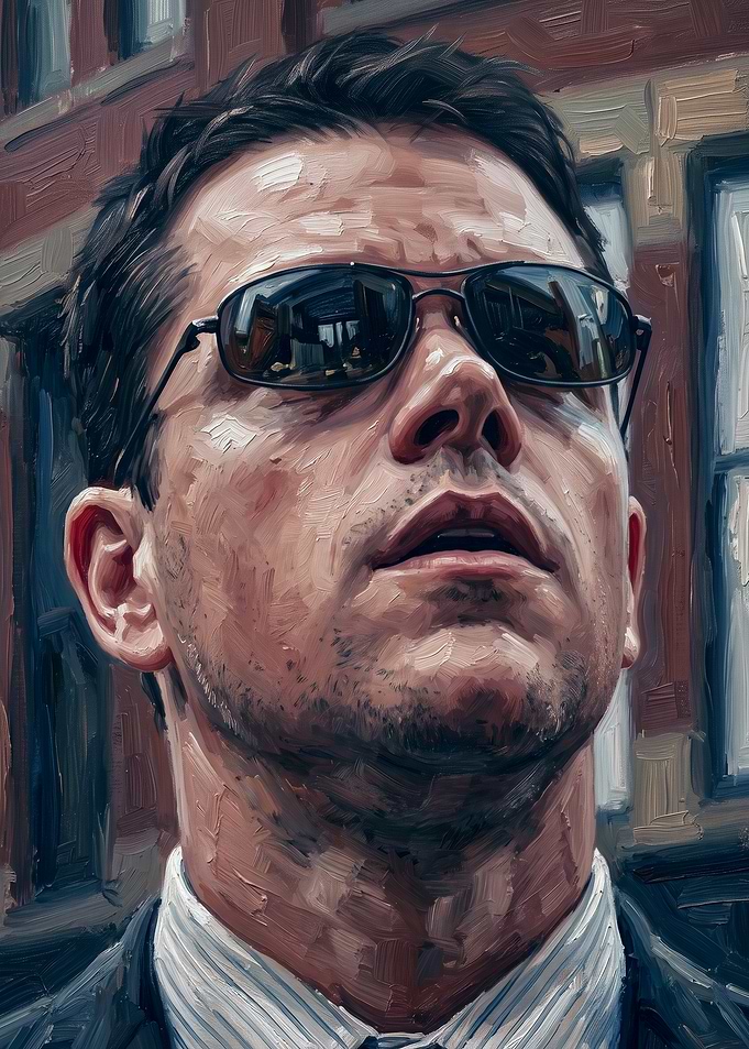 Oil Painting Portrait of Matt Damon