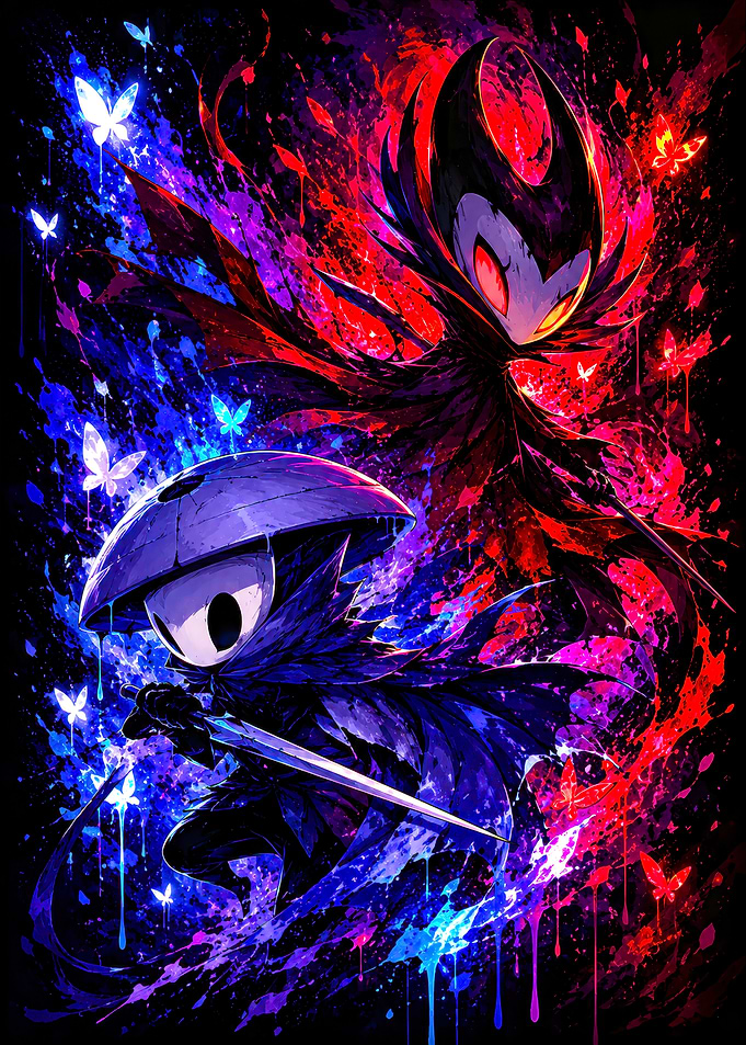 Hollow Knight and Nightmare King Grimm