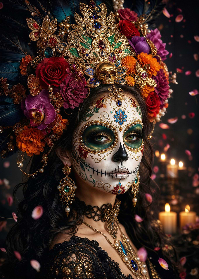 Elegant Dia de los Muertos Portrait