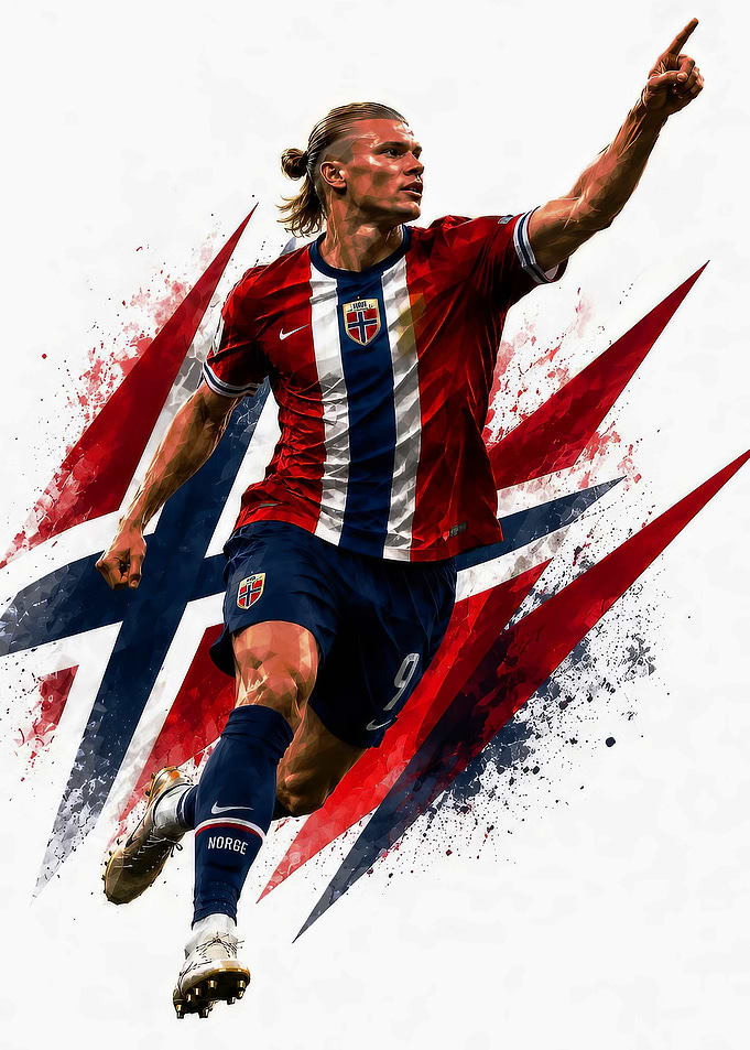 Erling Haaland Norway National Team Poster