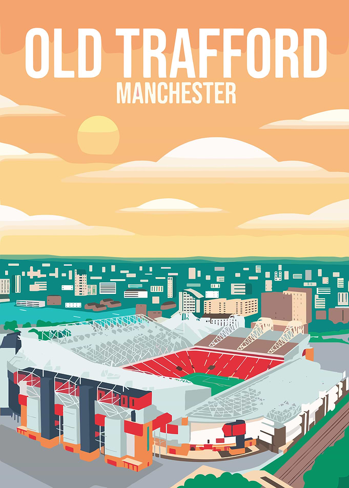 Old Trafford Manchester Stadium Poster