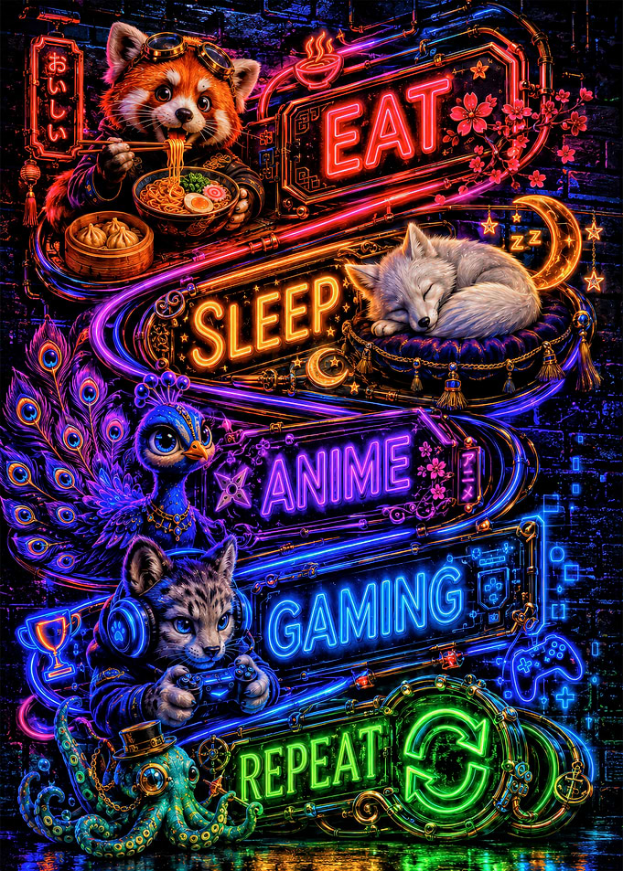 Neon Animal Lifestyle Poster