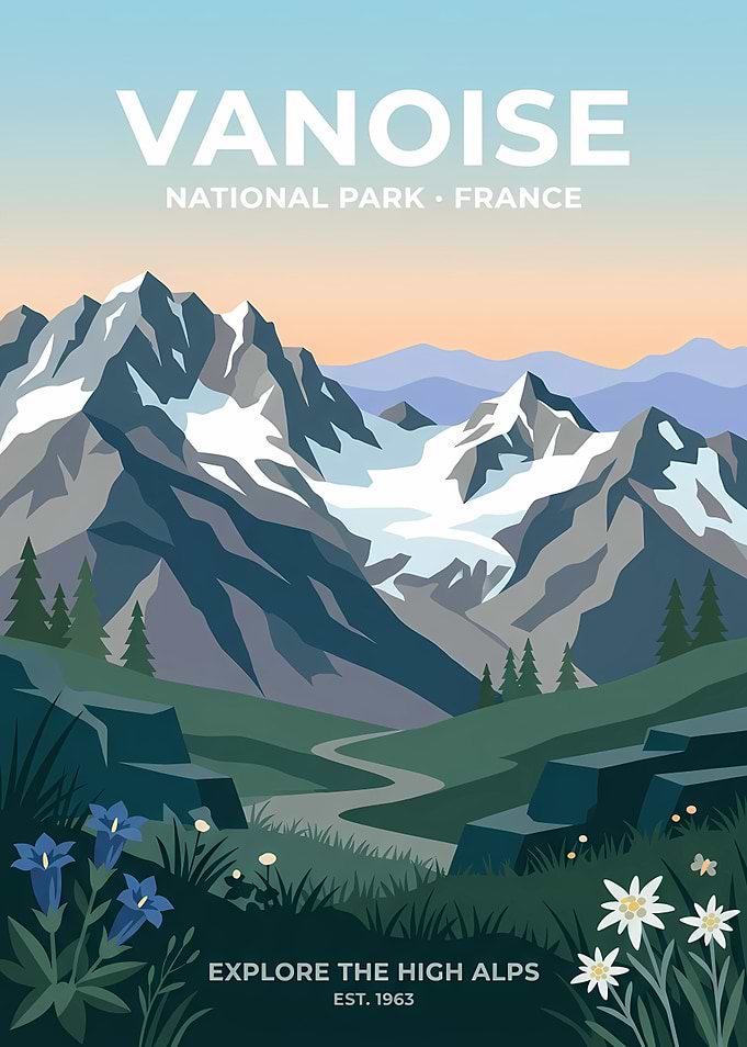 Vanoise National Park Travel Poster