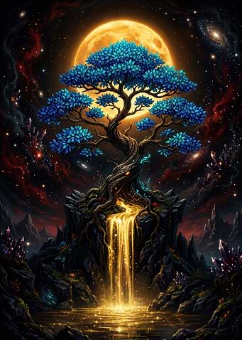 Galaxy Crystal Bonsai