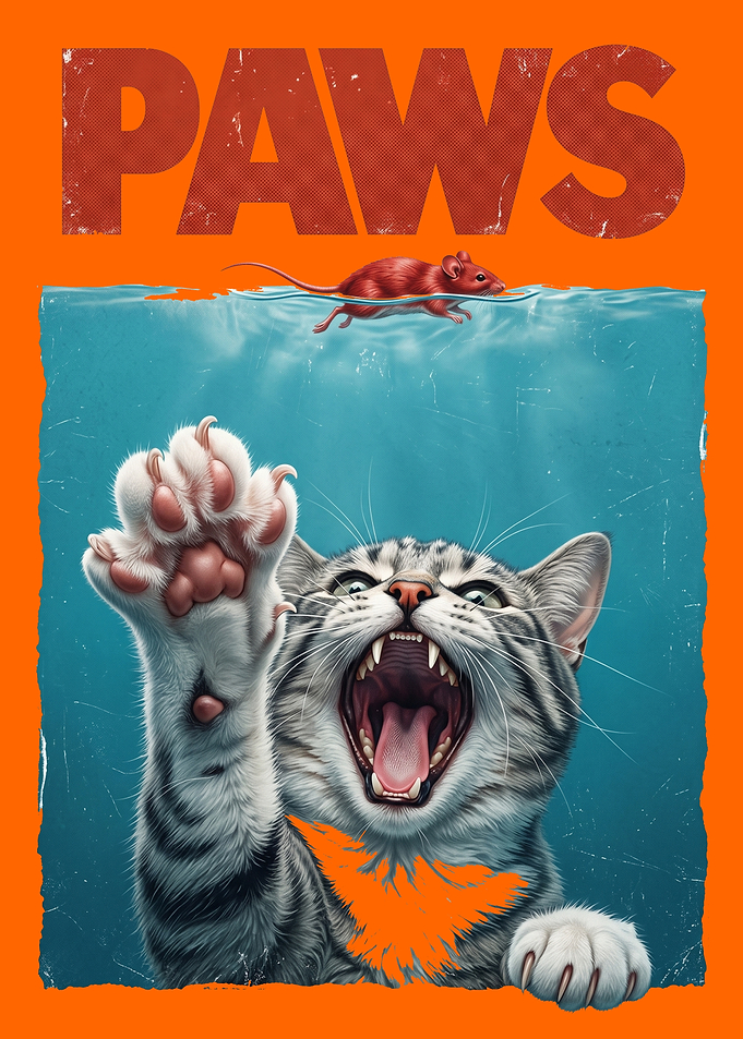 Paws Cat Parody Movie Poster