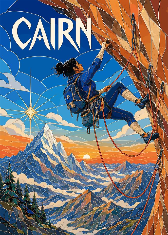 Cairn Mountain Climbing Poster