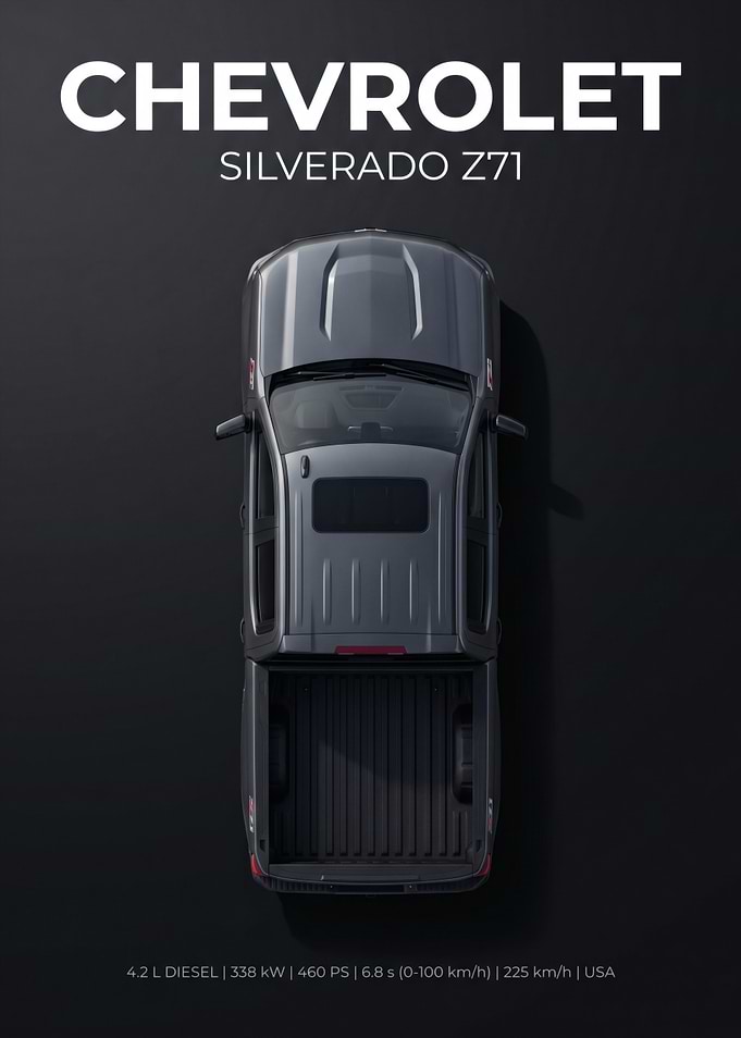Chevrolet Silverado Z71 Top View Poster