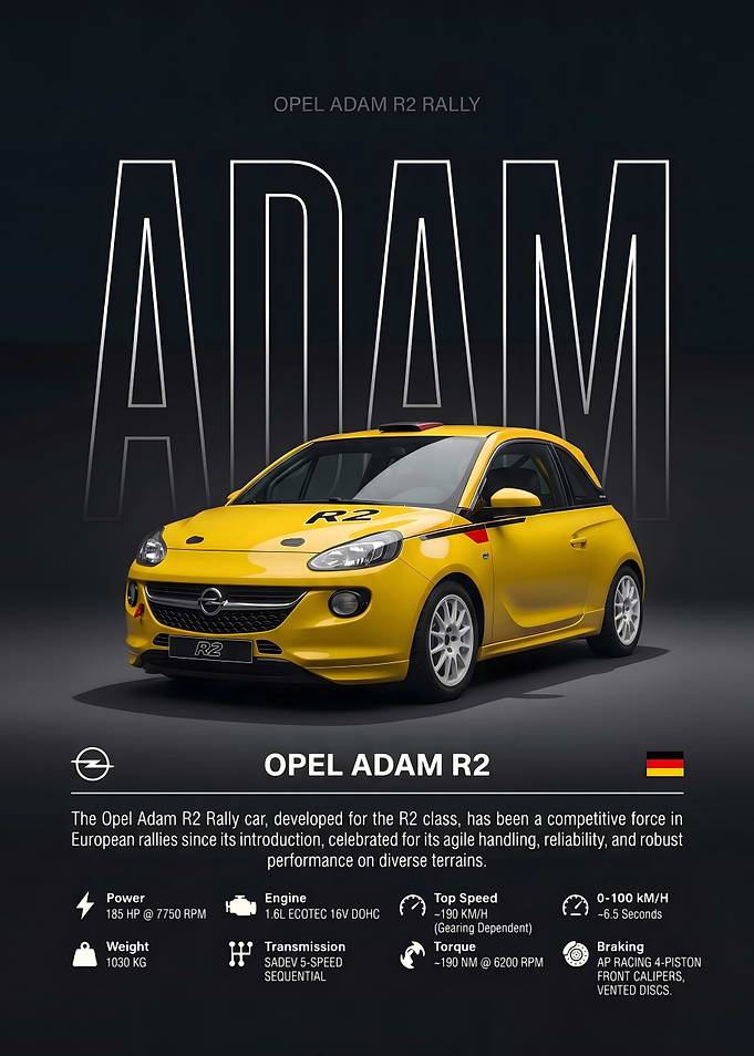 Opel Adam R2 Rally Car Poster