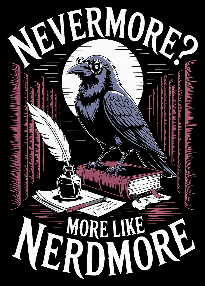 Nevermore Nerdmore Edgar Allan Poe Raven