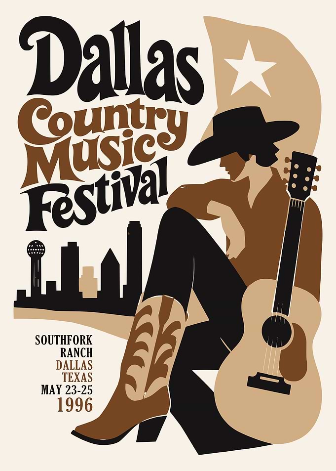 Dallas Country Music Festival Vintage Poster