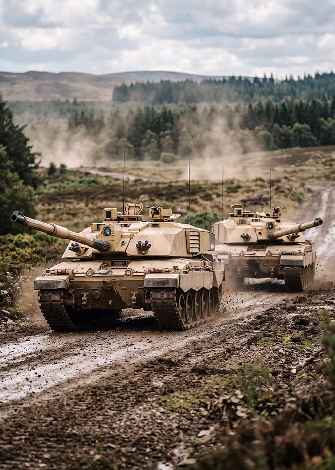 Challenger 2 Tanks on Maneuvers